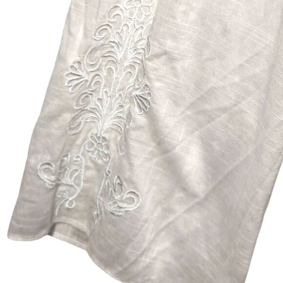 Lilly Pulitzer Tunic Top Cover Up Embroidered Cotton Long Sleeve White BOHO S - Picture 4 of 11